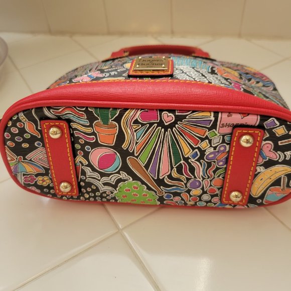 DOONEY & BOURKE Small Red Printed Leather Handbag Crossbody Bag - Picture 10 of 16